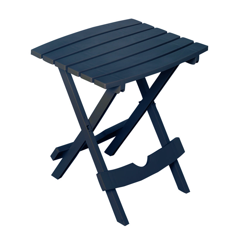 Keter Quik-Fold Side Table Durable Resin Outdoor Folding Patio End Table, Midnight