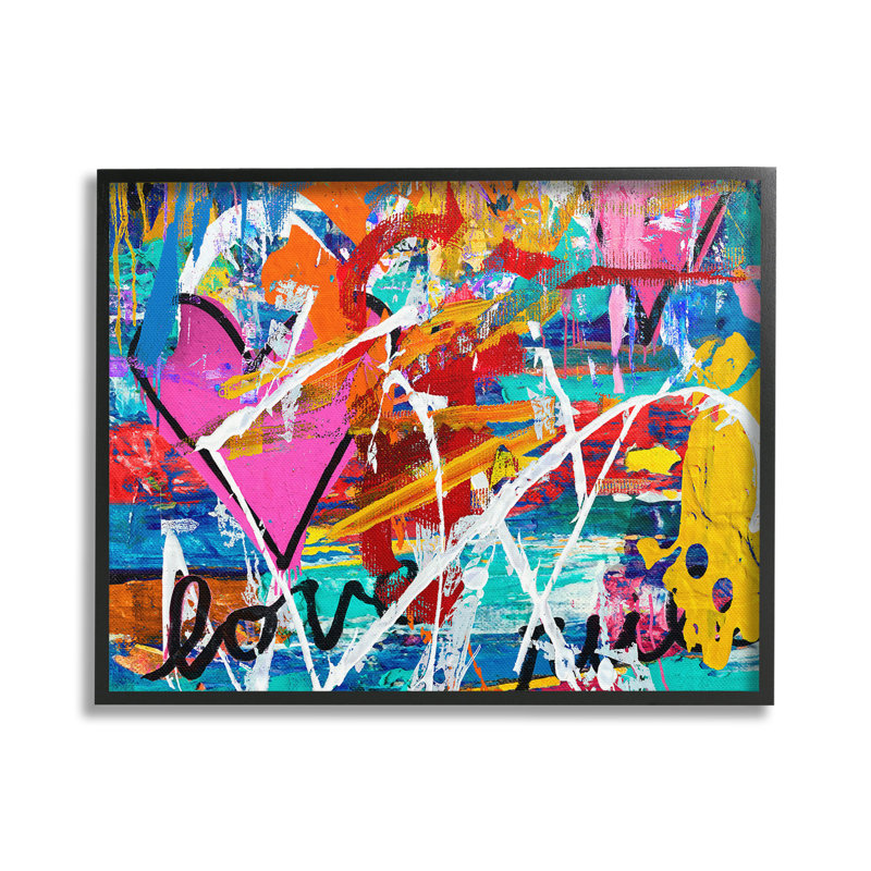 «Urban Heart Graffiti Collage Single Photo Frame» par Madeline Blake sur toile, H 24 po x l 30 po