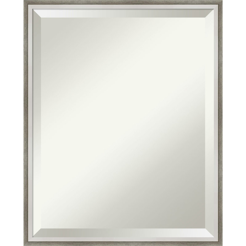 Miroir de salle de bain Mettawa, 21,25 po x 17,25 po, Blanc satiné / argenté