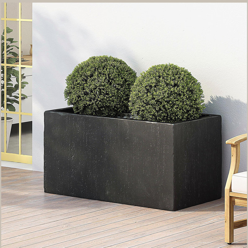GRAND PLATEAU EXTÉRIEUR CARRÉ 35 po, H 18 po x l 35,2 po x P 18 po, Noir