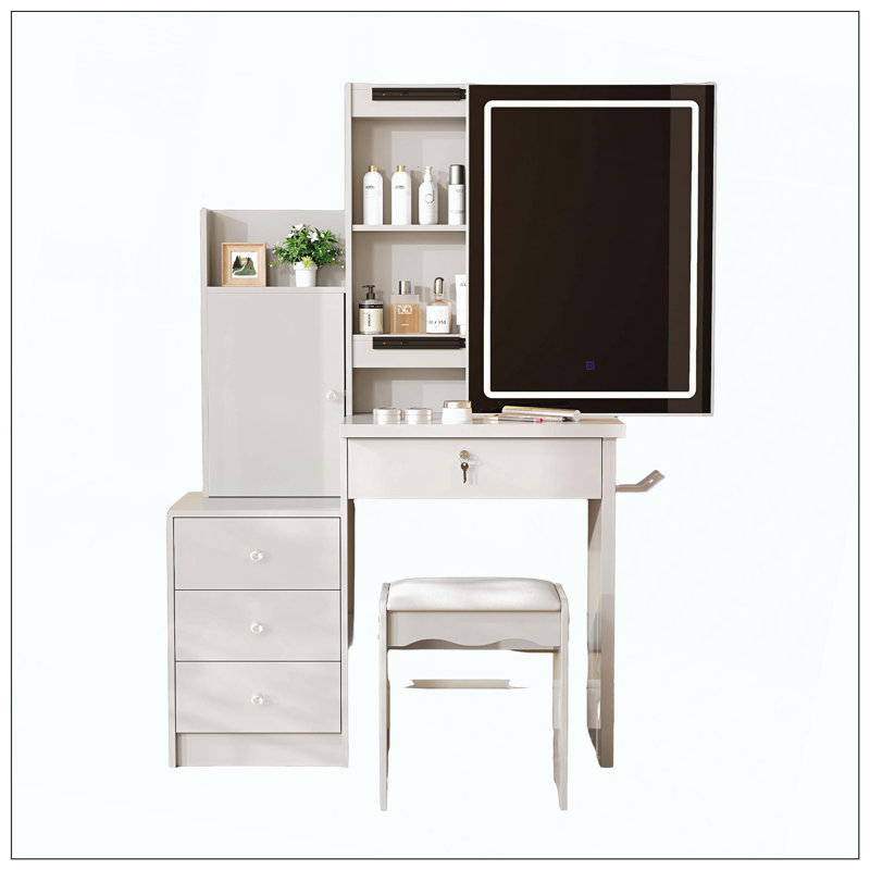 Tabouret de salle de bain 4 tiroirs