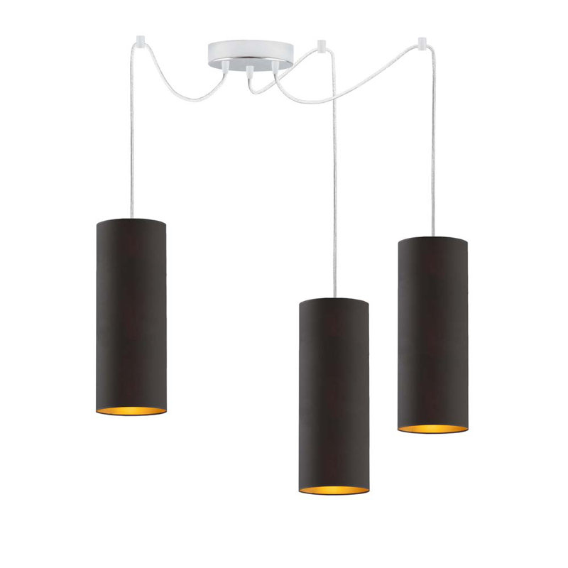 3 - Light Kitchen Island Pendant, Black, Silver