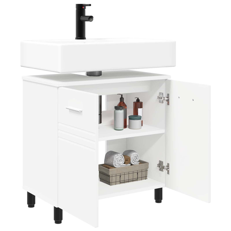 60cm Bathroom Vanity Base Only, White