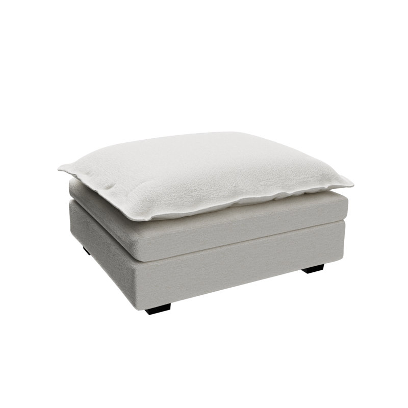 Repose-pieds 34,6 po Chenille, Blanc