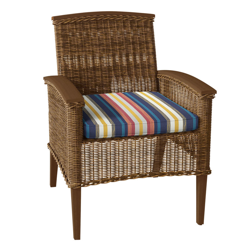 Astoria Patio Dining Armchair with Cushions, Raffia/Oak, Welt, Natural White