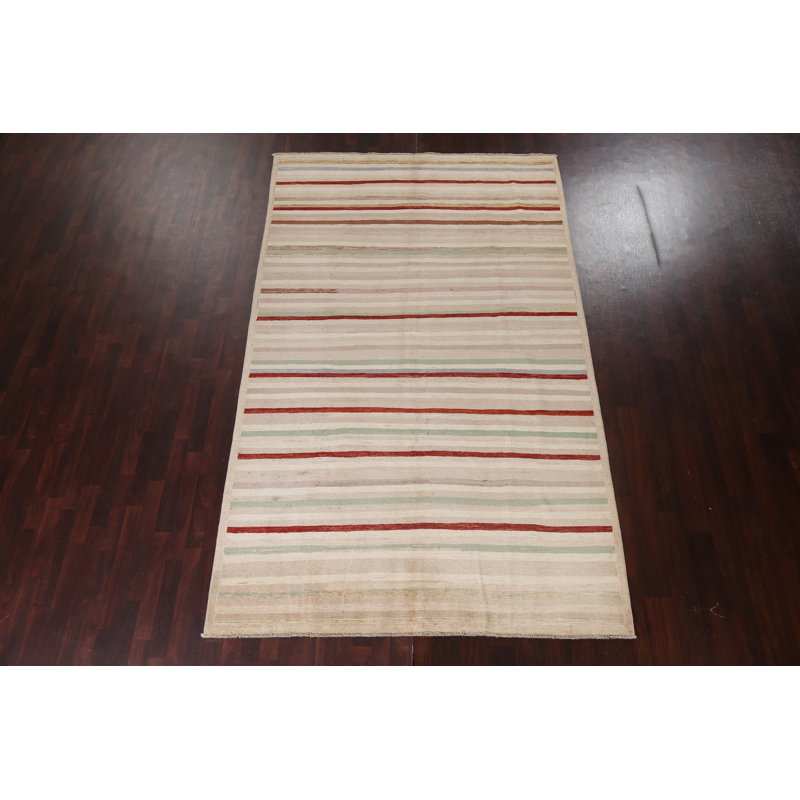Striped Gabbeh  Wool Area Rug 6x10