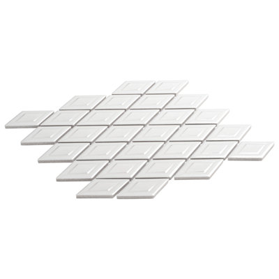 Venecia Adriatic 1-in. x 3-in. 3D Framed Diamond Glossy Porcelain Wall Mosaic Tile