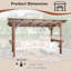 Pavillon de jardin en forme de pergola en bois 13 'X 6,5' avec toit en métal et ampoules et comptoirs de bar