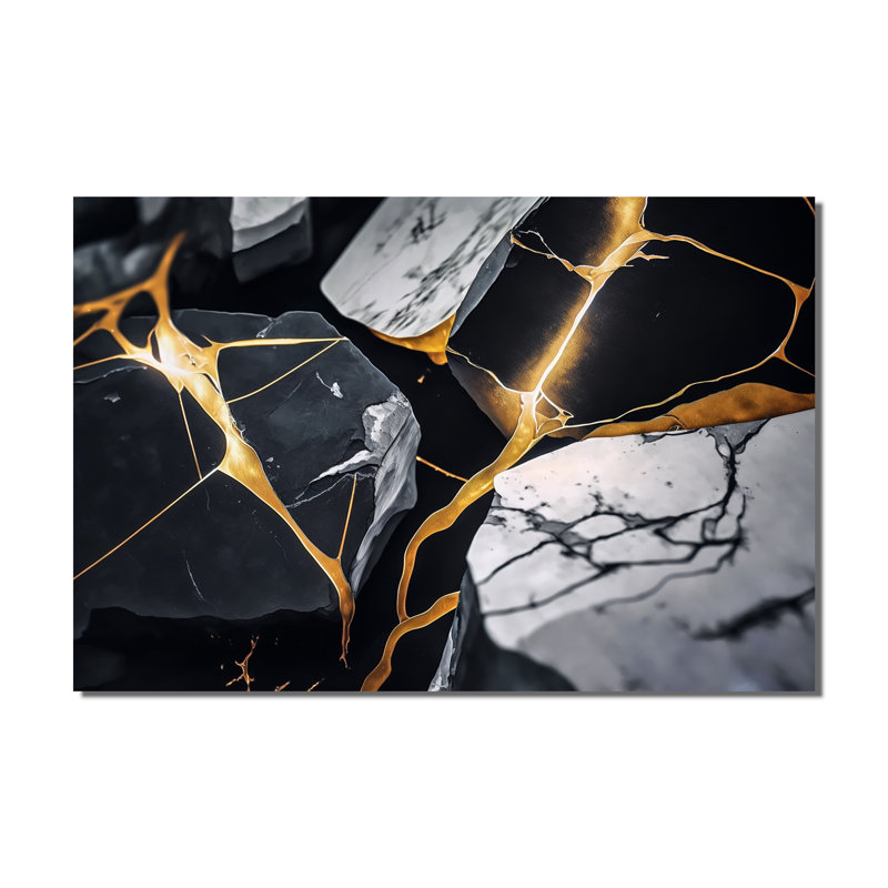 Abstract Geode Gold Marble II - Art abstrait sur toile marbrée