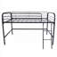 Lit plateforme mezzanine simple pour la chambre à coucher, structure en métal robuste robuste, noir profond