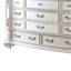 11 tiroirs de style transitionnel Zuri Commode finition perle blanche