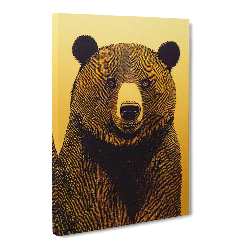 CAN-V0523-212X Bear Gold Leaf - Wrapped Canvas Print, 50cm H x 35cm W