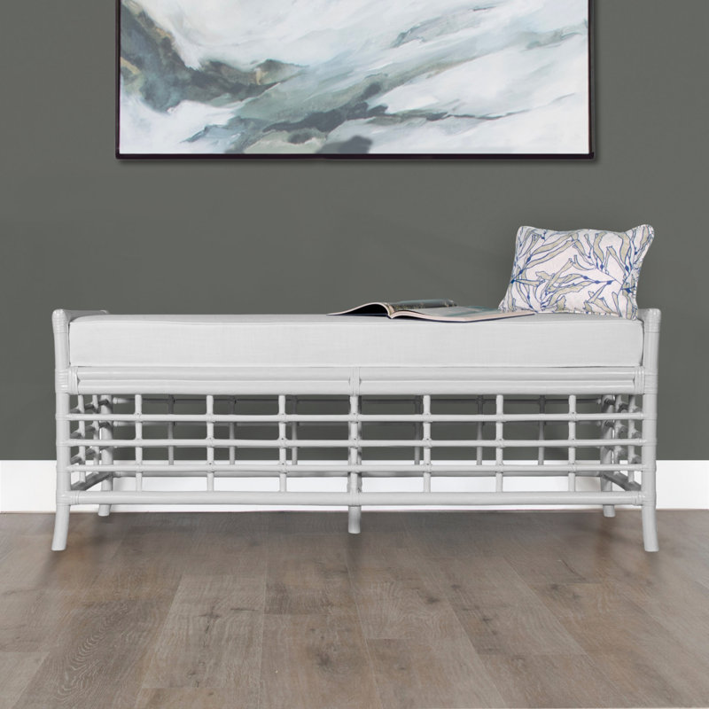 Luna Upholstered Bench, Citrus Orange