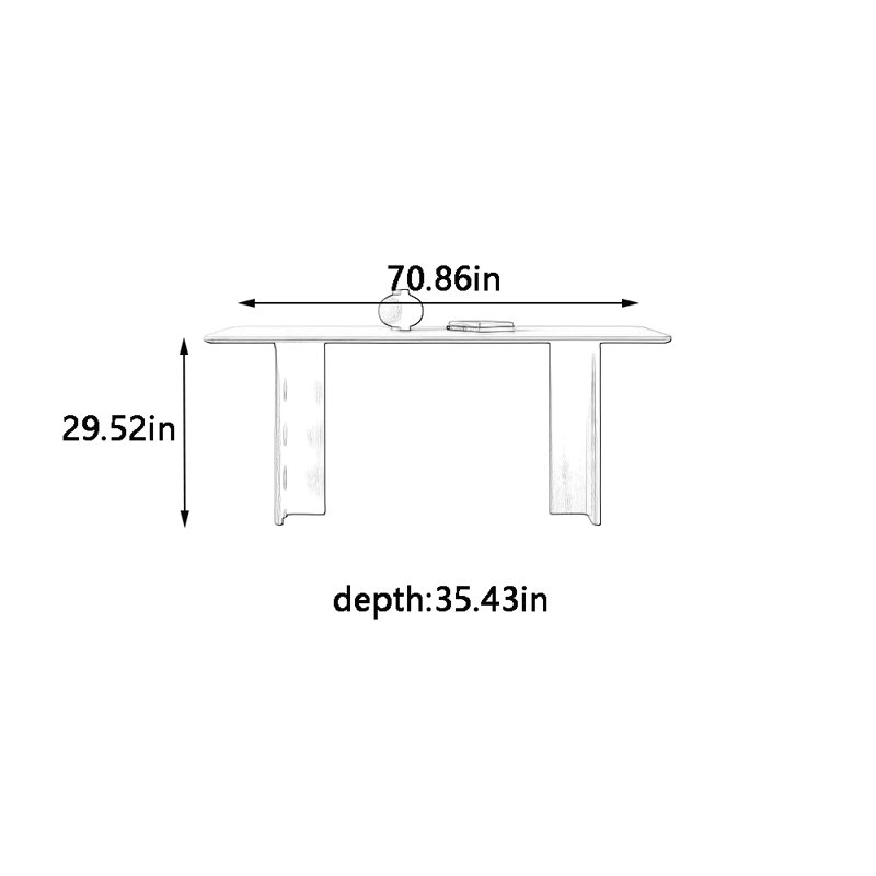 Table de salle à manger Vintage, H 29,52 po x L 70,86 po x l 35,43 po