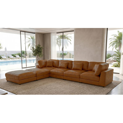 Faux Leather Fabric Modular Sectional