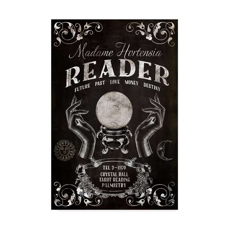 Madame Hortensia Reader Black and White Canvas Art