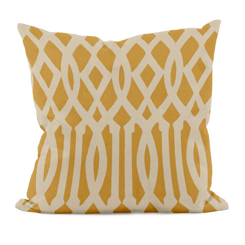 Housse et insert de coussin décoratif décoratif en treillis, 16 po x 1 po, Or