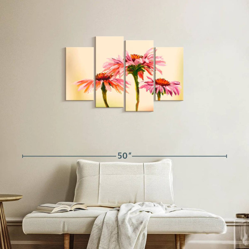 Harnek complexe fleurs d'échinacée, H 22 po x l 36 po