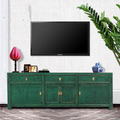 Nouveau meuble télé en bois massif vieilli de style chinois
