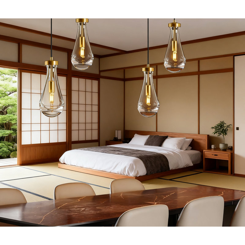 Luminaire suspendu en cristal Raindrop pour îlot de cuisine et table de salle à manger - Plafonnier moderne réglable en forme de larme avec ampoules incluses