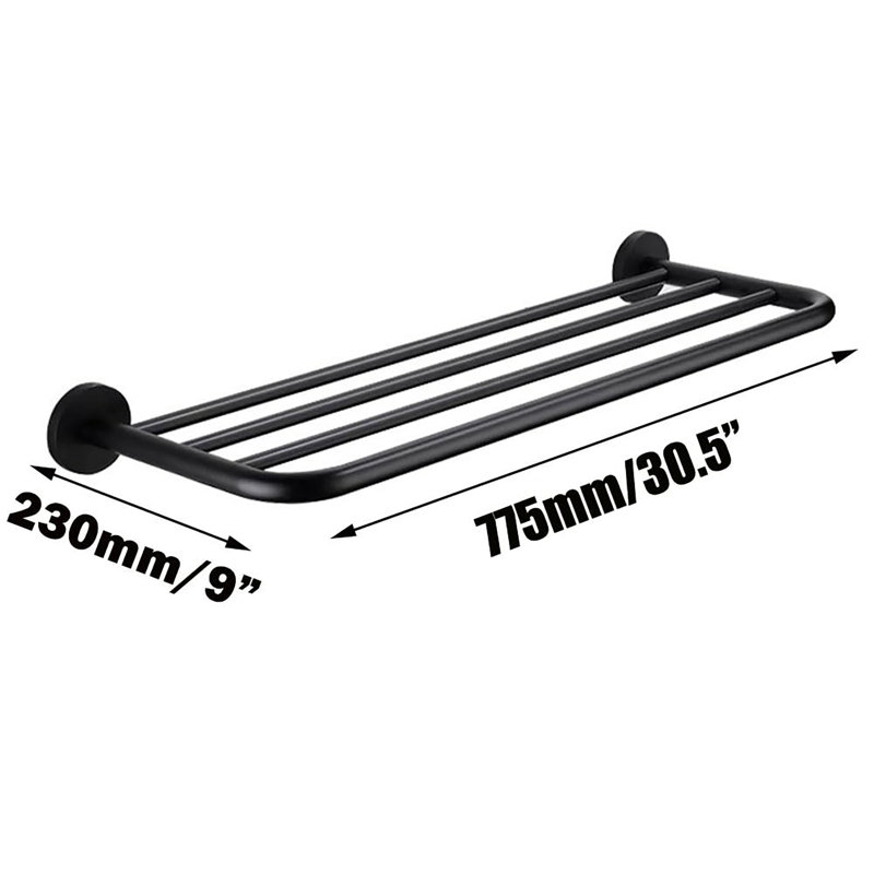 Rangement mural pour serviettes 30 po, Black