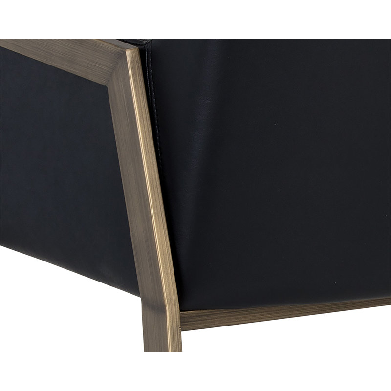 Bernadette Armchair, Black Faux Leather