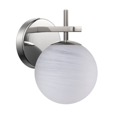 Lio 1 - Light Dimmable Iron ETL wall sconces with Round Shape Cloud Glass Shade