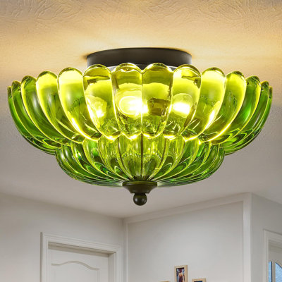 Plafonnier moderne encastré avec abat-jour en verre, lustre semi-encastré pour salon, couloir, cuisine, chambre à coucher