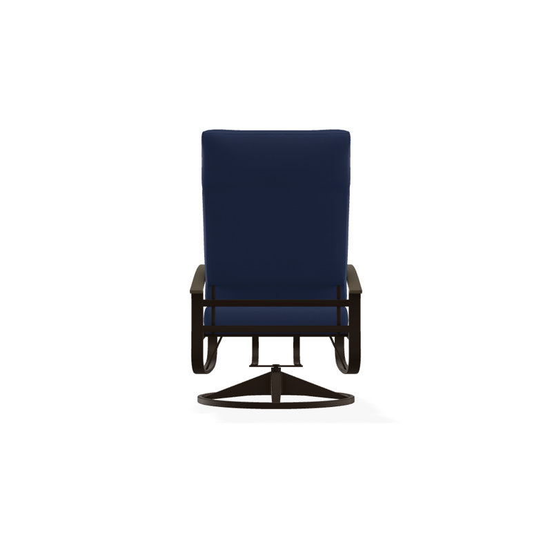 Chaise berçante pivotante réglable avec coussins Askar, Toile bleu marine Sunbrella®, Bois de plage P40, Kona texturé
