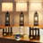 25'' Farmhouse Table Lamp Set with Rotary Socket and USB A&C Ports
