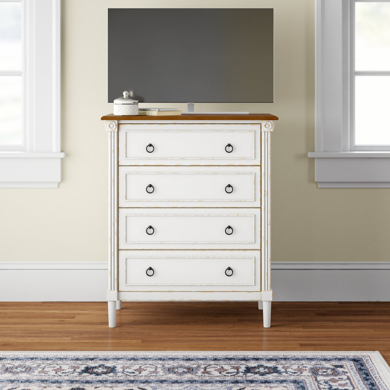 Damjana 30''W 4-Drawer Chest, Brown/White