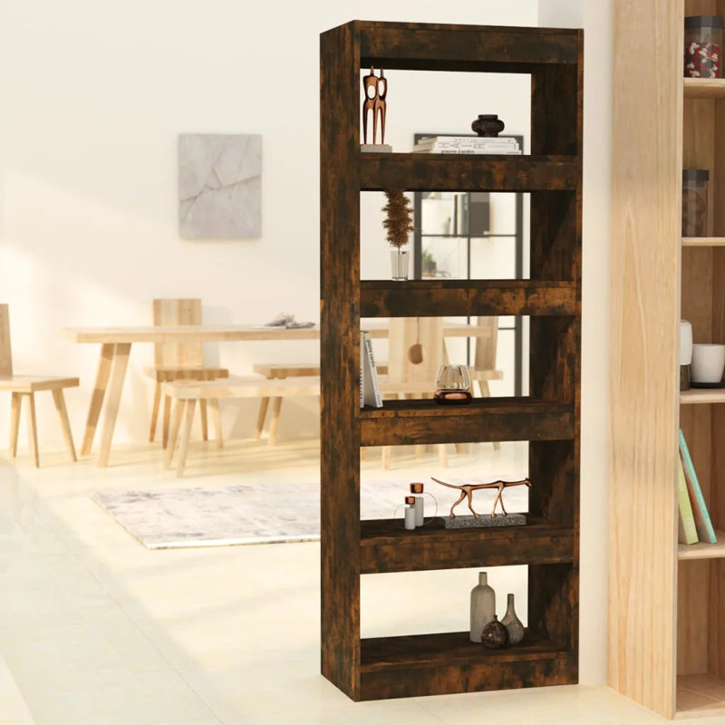 Gelt Manufactured Wood Etagere Bookcase, 166cm H x 60cm W x 30cm D, Rustic Brown