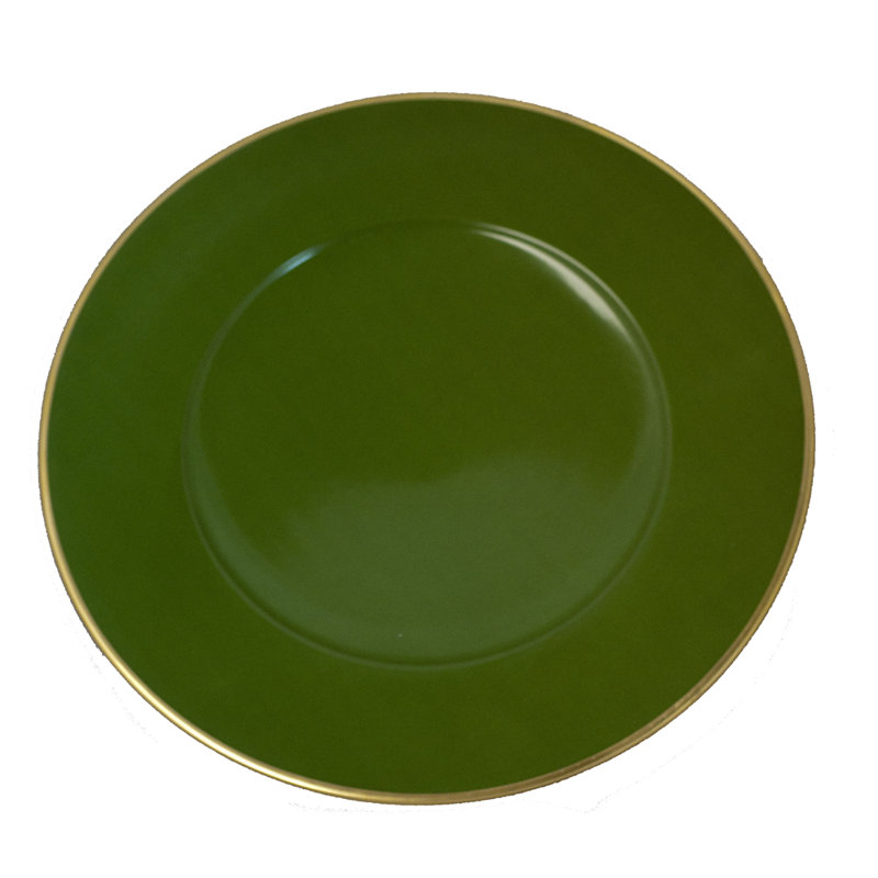 Porcelain China Charger, Green