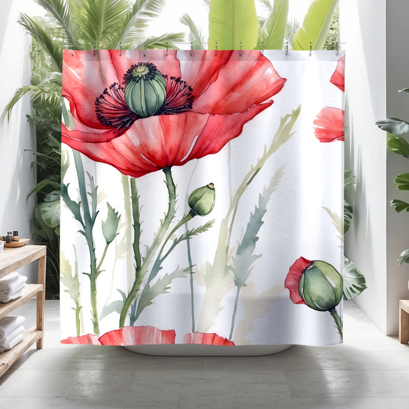 Rideau de douche Morrow Poppy Flowers