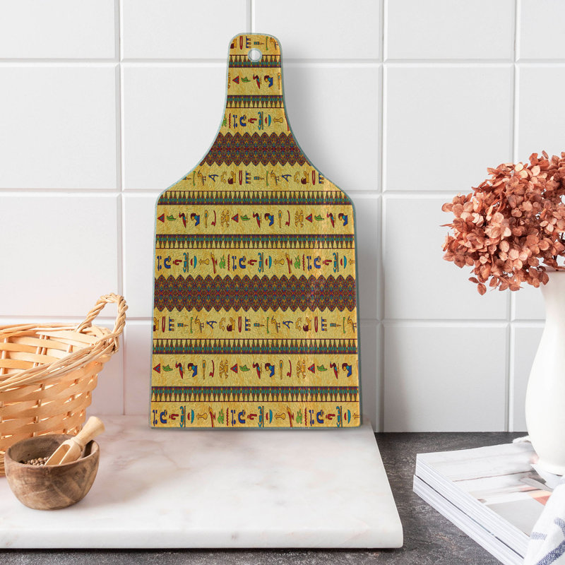 Multicolore «Hiéroglyphes» en verre trempé égyptien Ambesonne