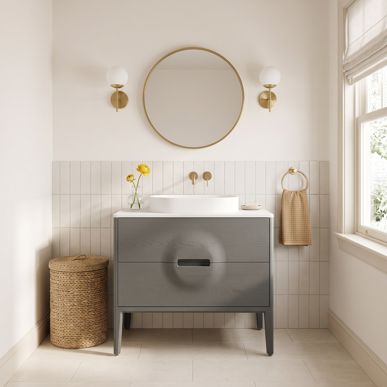 Colmar 36" Cedar Single Bathroom Vanity, Olive Green