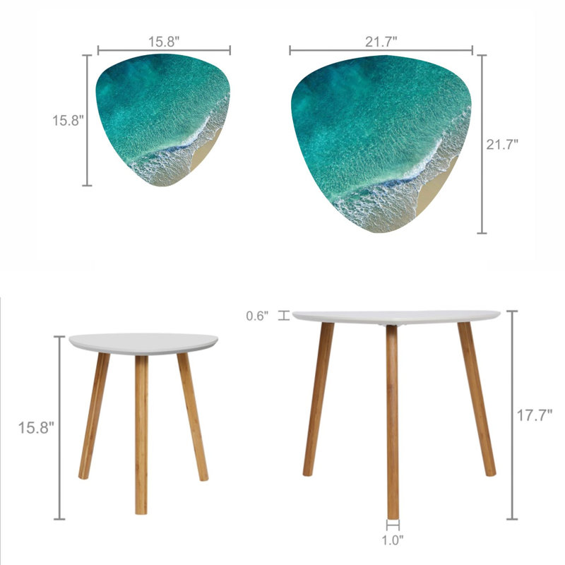 Ensemble de 2 tables basses gigognes Triangle