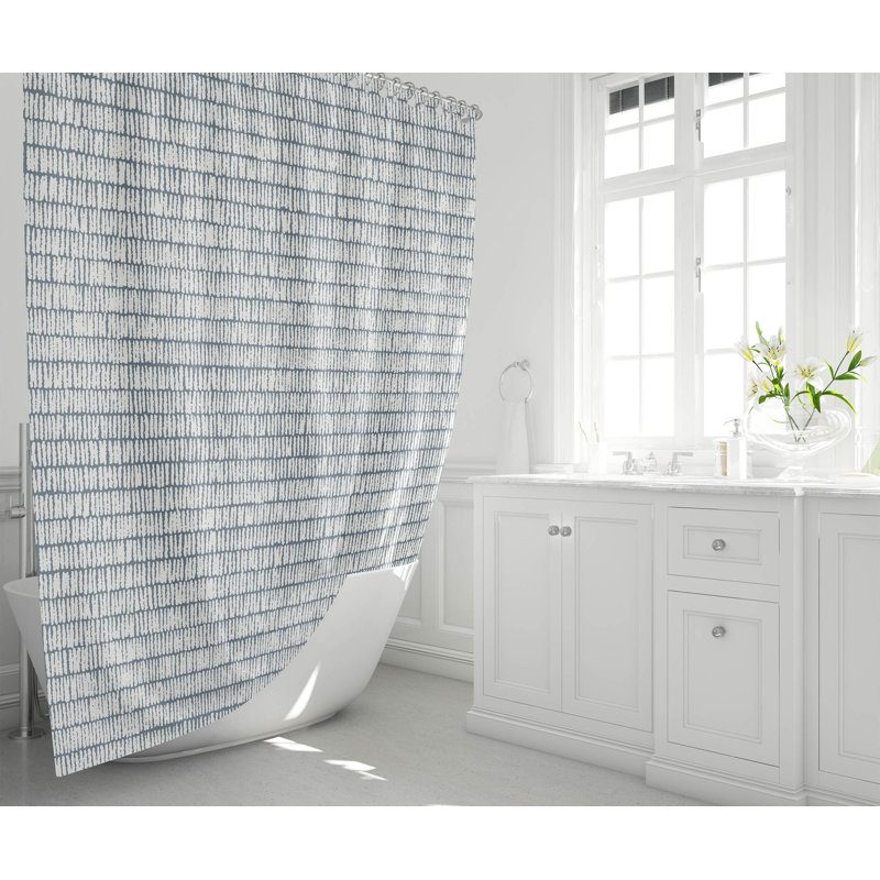 Ricky Row Ultra-Thin Lightweight Shower Curtain, Blue