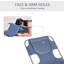 Chaise longue de plage avec trou pour le visage, fentes pour accoudoirs, coussin et structure stable pour patio, piscine, coussin gris, 5 angles réglables et fonction pliable