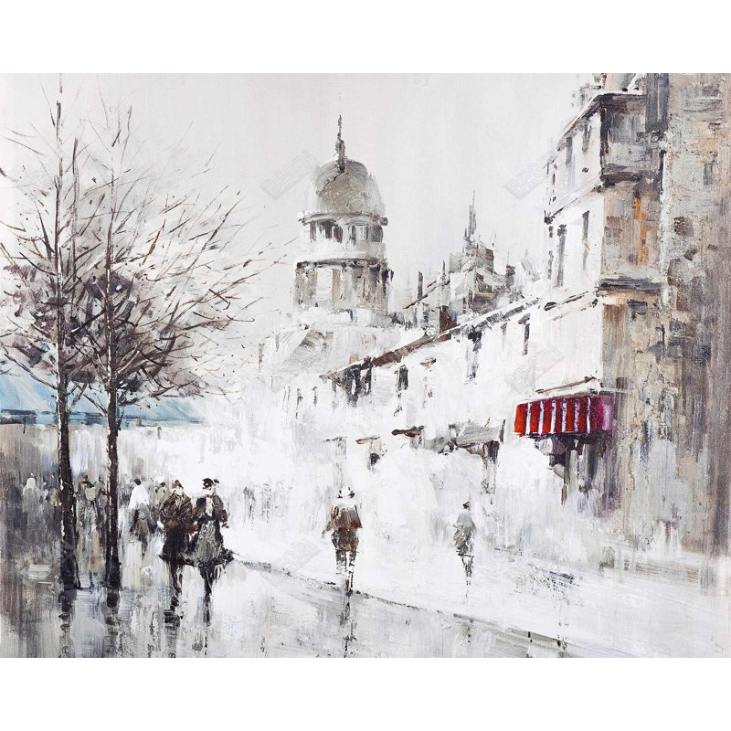 Gray City Street Print On Canvas