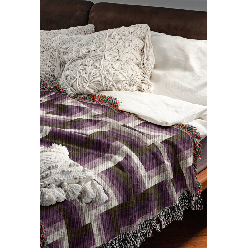 Jeté en mélange de coton Jansen, L 70 po x l 50 po, Mauve