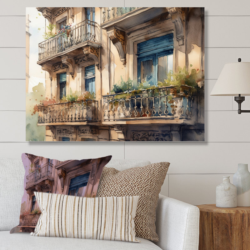 «Rufe Barcelona Old World Charm II», reproduction sur toile, H 12 po x l 20 po x P 1 po, Toile tendue