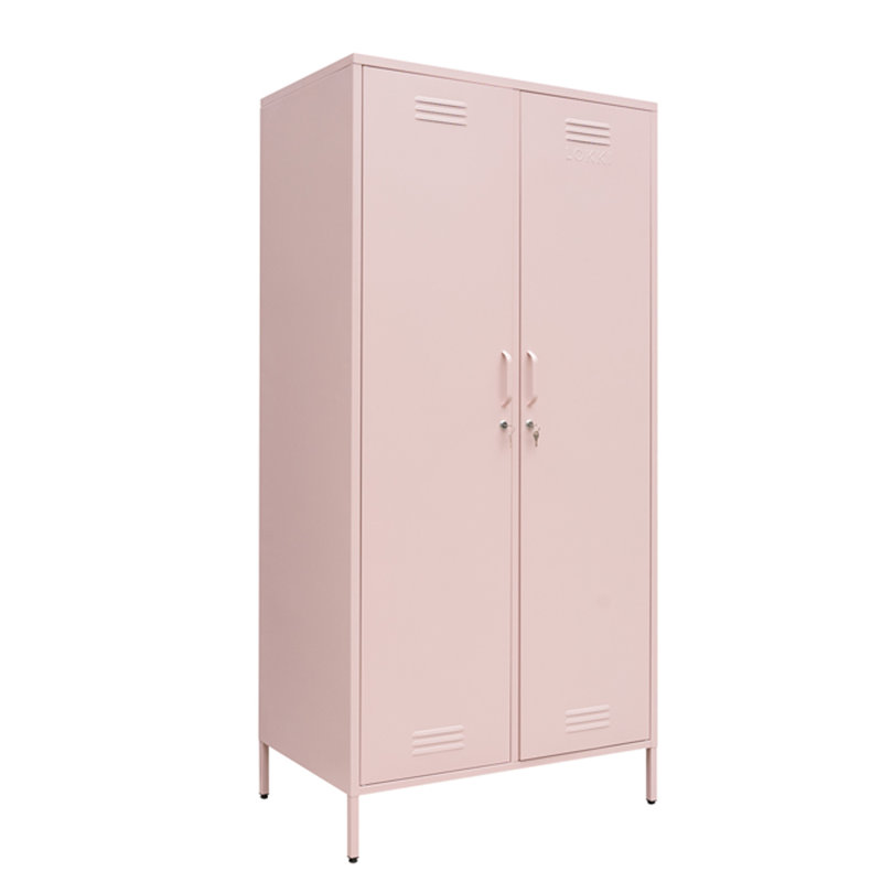 Nikeria 2 Door Steel Wardrobe, Pink