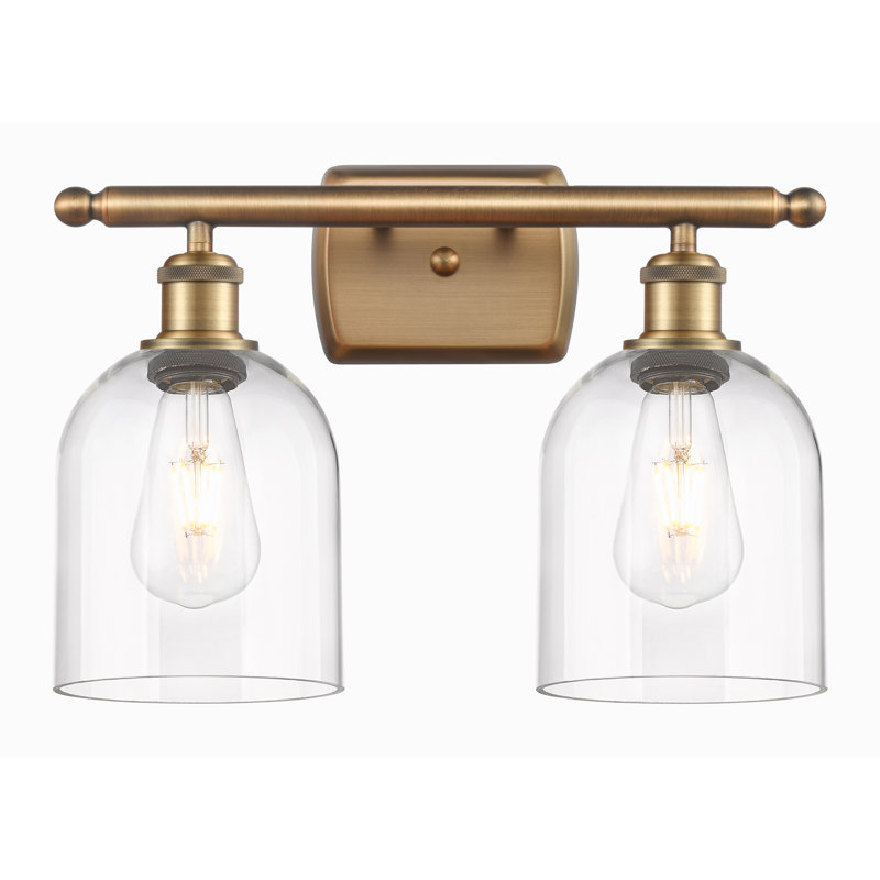 Allysson 2 - Light Dimmable Vanity Light, Clear, Brushed Brass