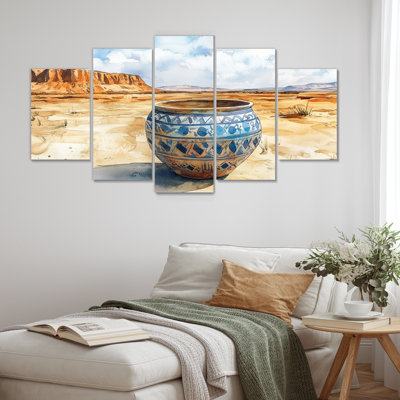 «Brown African Desert Pottery Serenity - Boho Pottery», ensemble d'art mural