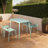 Medzarents Rectangular Steel Outdoor Dining Table and Coffee Table , 47.2 " W 23.6 " D