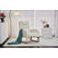 Chaise berçante en coton et lin avec repose-pieds réglable P 37,6-49,2 po x l 26 po x H 39 po