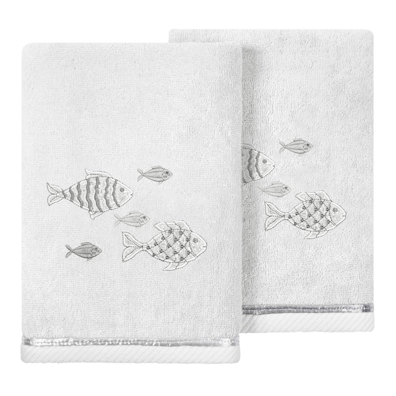 Ensemble de serviettes en coton turc 2 pièces Figi, Argent