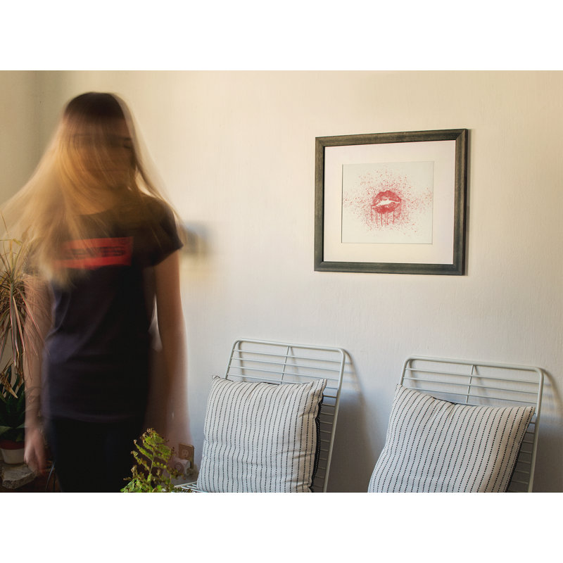 Red Splatter Lips - Single Picture Frame Print