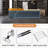 Retro Olutobi with Lockable Drawers, Wine Storage Cubbies, Hanging Wine Glass Rack, and LED Lighting-37750639